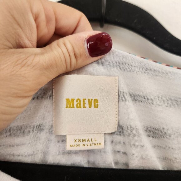 Maeve Anthropologie Black and White Striped Artsy Dress Lagenlook Women's XS - Picture 5 of 7